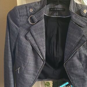 White House Black Market Gray Plaid Blazer